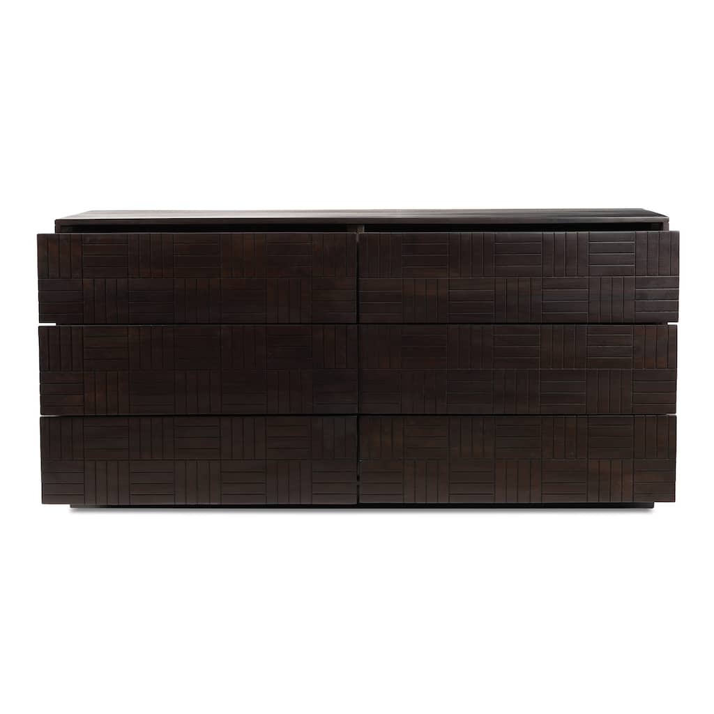 6-Drawer Dark Brown Dresser with Smooth Glide Drawers, Modern Contemporary Design, and Spacious Storage