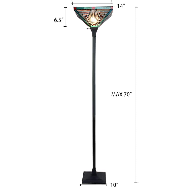 Tiffany-Style Mission Design 1-light Blackish Bronze Floor Lamp