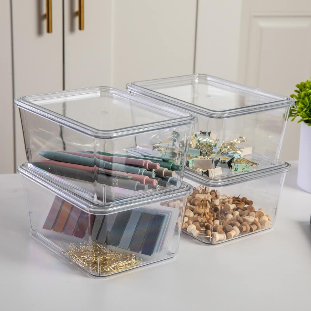 Martha Stewart Premium Plastic Storage Bins with Lids