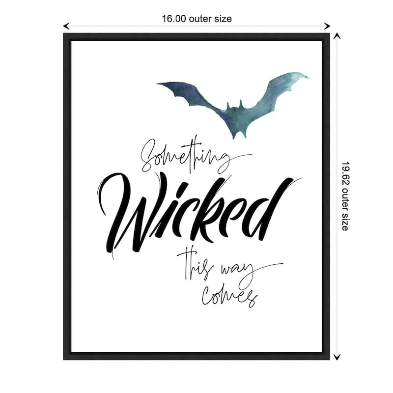 Amanti Art Something Wicked Bat Framed Canvas Wall Art