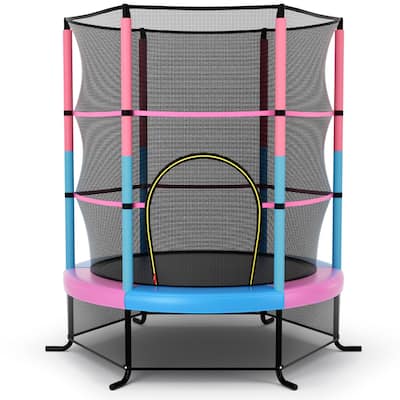 Gymax 55'' Trampoline for Kids Toddler Recreational Trampoline w/