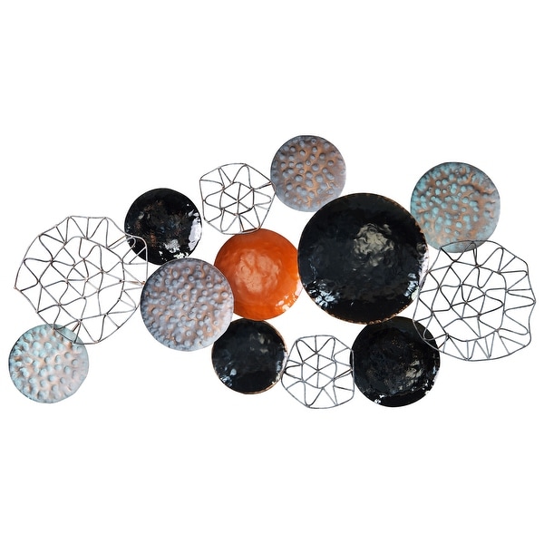 Colorful Hand Painted Etched Metal Wall Sculpture