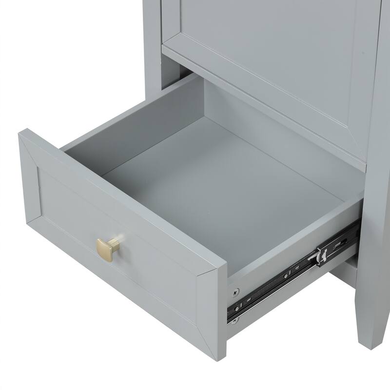 Bathroom Vanity w/ Sink, Soft Closing Cabinet Door, Door Rack & Drawer
