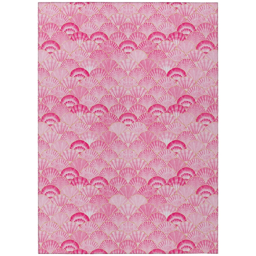 Indoor/ Outdoor Surfside Seashells Washable Rug New