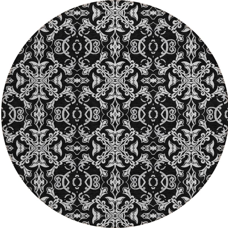 HomeRoots Medallion Transitional Rectangle Outdoor Rug