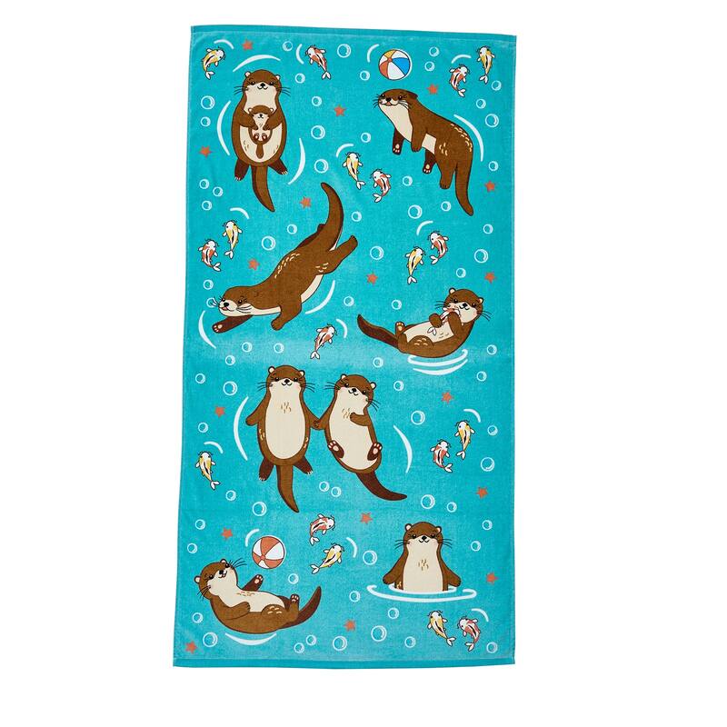 Linery & Co. 100% Cotton Printed Beach Towel for Kids, 30" x 60"