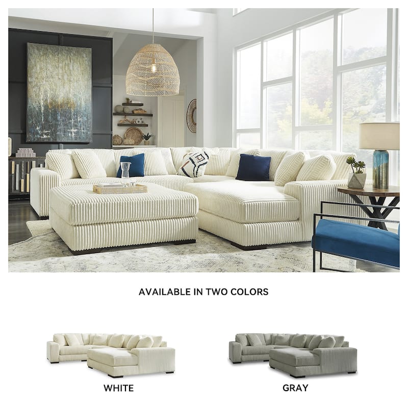 Signature Design by Ashley Lindyn White 4-Piece Sectional - 133" W x 92" D x 38" H