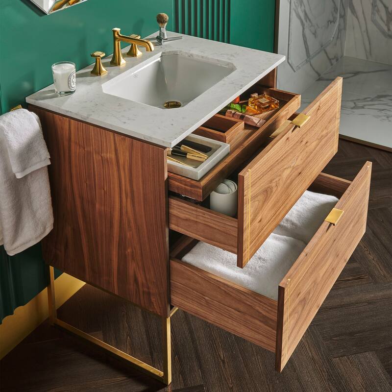 DXV Belshire 30-Inch Vanity w/ Drawer Walnut