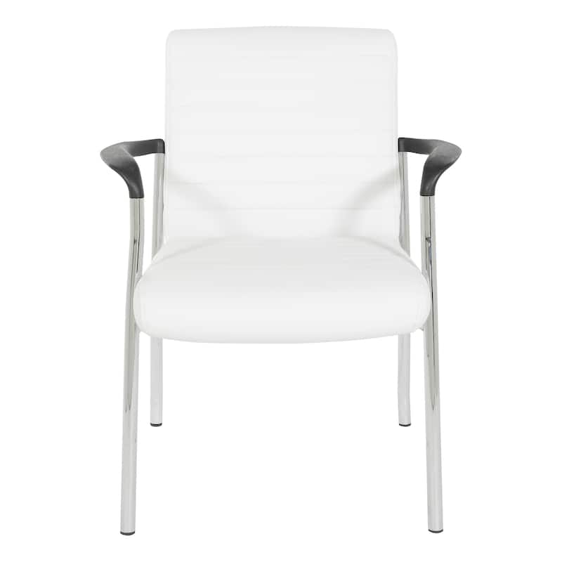 Guest Chair with Faux Leather and Chrome Frame