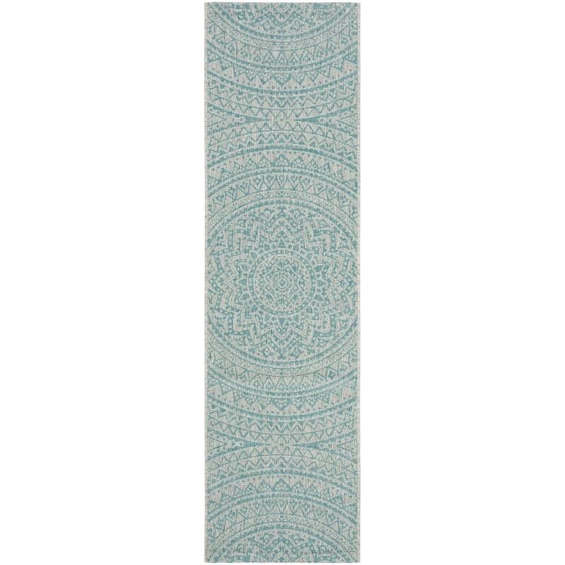 SAFAVIEH Courtyard Fran Mandala Indoor/ Outdoor Waterproof Patio Backyard Rug