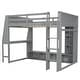 preview thumbnail 8 of 24, Twin/Full Size Gaming Loft Bed with Desk, Multi-functional Teens Kids Bed Frame with Cabinets, LED Light and Clothes Rack