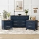 preview thumbnail 1 of 12, Furniture of America Althea Modern Farmhouse 3-Piece Wood Dresser and 2 Nightstand Bedroom Set Blue