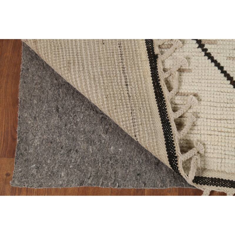 Earth Tone Moroccan Rug Hand-Knotted Wool Carpet - 7'0"x 10'9"