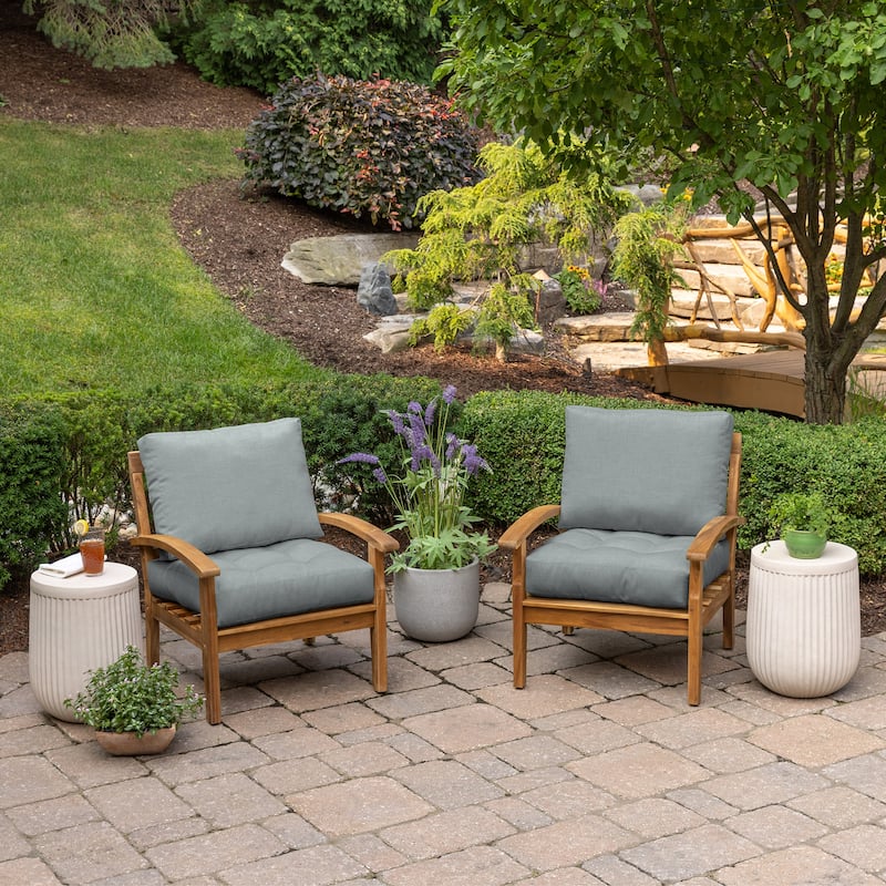 ARDEN Outdoor Plush Modern Tufted Blowfill Deep Seat Set, 24 x 24