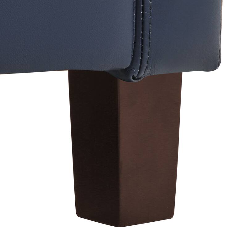Genuine Leather Sofa Tufted Sectional Couch with Removable Cushions
