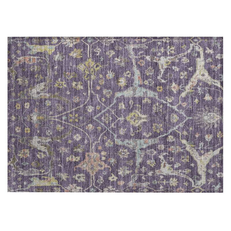 Machine Washable Indoor/ Outdoor Traditional Classic Chantille Rug