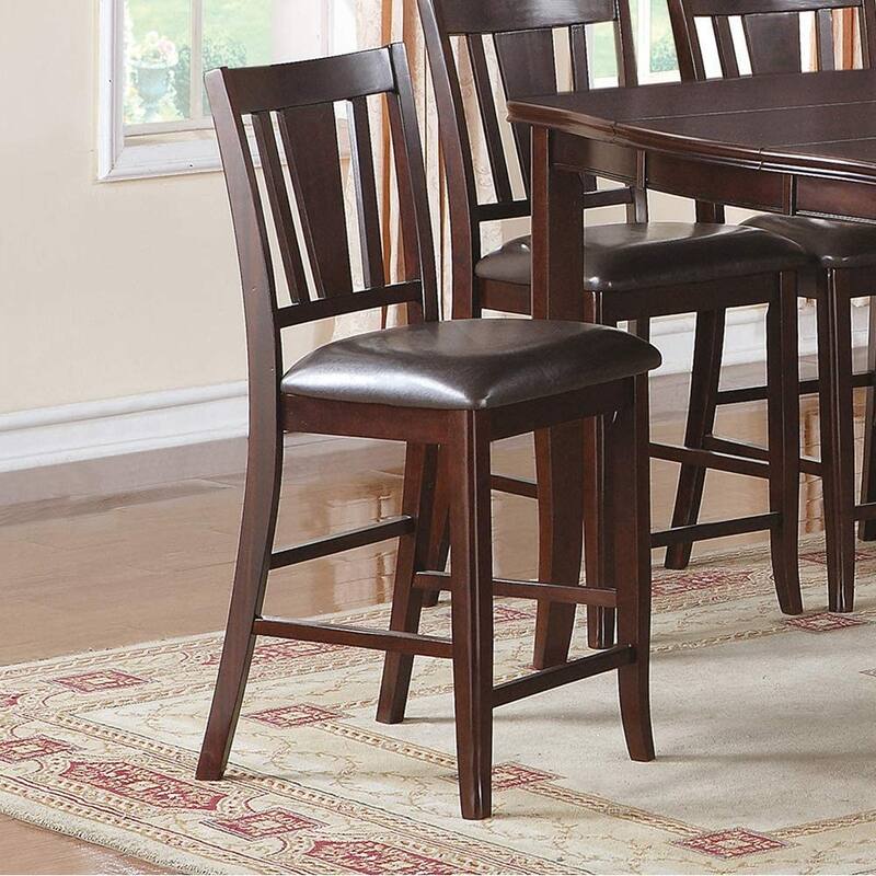 6 Pcs Counter Height Dining Table Set with Butterfly Leaf, Wooden Kitchen Furniture Set with 4 PU Upholstered Chairs & 1 Bench