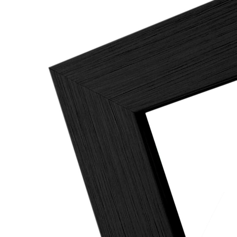 HomeRoots 38" Black Plastic Framed Accent Mirror - 26" W x 1.6" D x 38" H