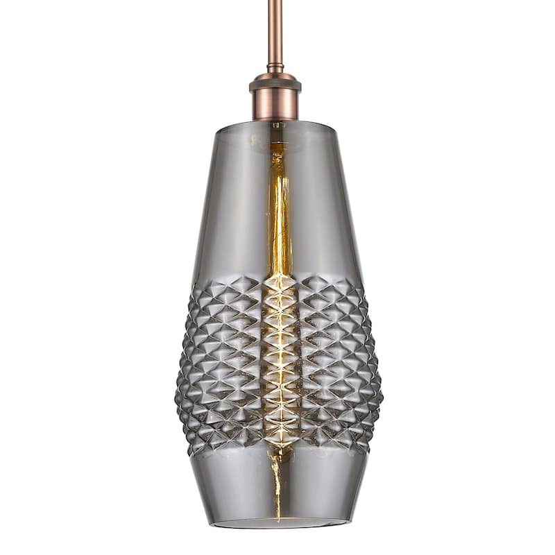 Innovations Lighting 516-1S-17-7 Windham Pendant Windham 7" Wide Mini - Antique Copper / Smoked