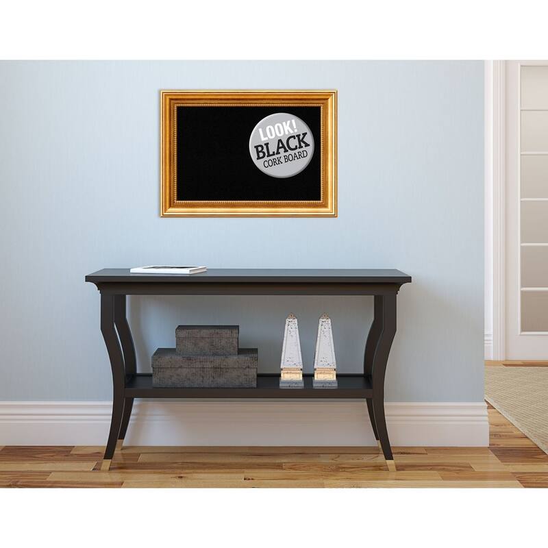 Framed Black Cork Board, Townhouse Gold