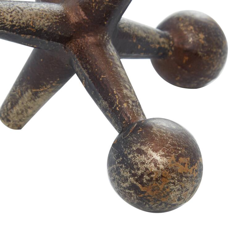 Metal Jack Sculpture - Set of 3 - CosmoLiving by Cosmopolitan - Bronze or Silver or Gray