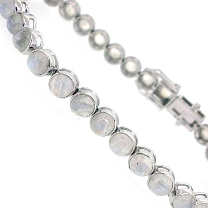 925 Sterling Silver Rainbow Moonstone Bracelet