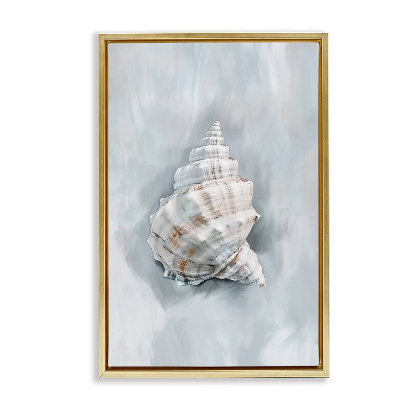 Stupell Conch Seashell Mirage Framed Floater Canvas Wall Art Design By Ramona Murdock - 21 x 31 - Gold