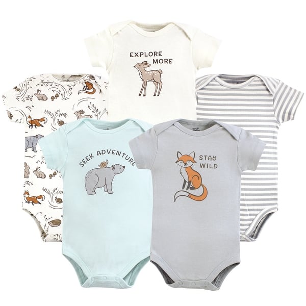 slide 1 of 1, Touched by Nature Organic Cotton Bodysuits, Dreamy Woodland 0-3 Months - Dreamy Woodland