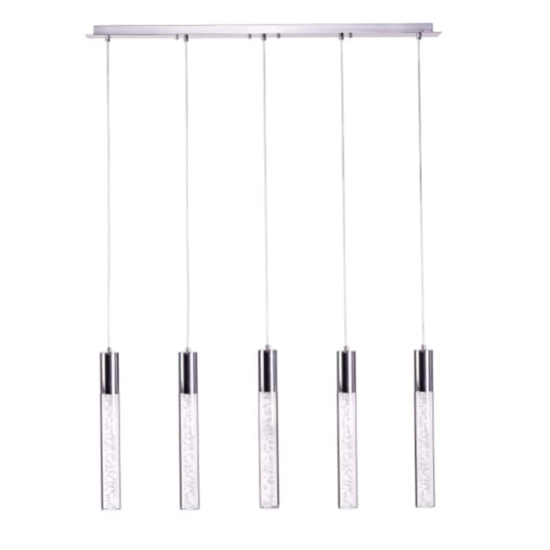 Acrylic Cylinder Chandelier // 5 Light