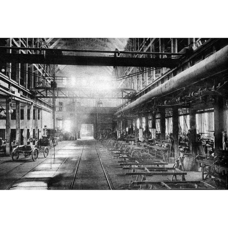 Winton Motor Carriage Company Black and White Gallery Wrapped Canvas - 16 x 24