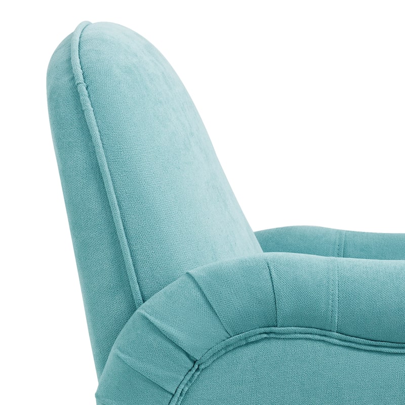 Snowflake Fabric Accent Chair with Gold Metal Legs, High-Density Foam and Spring Cushion, and 300 lbs Weight Capacity