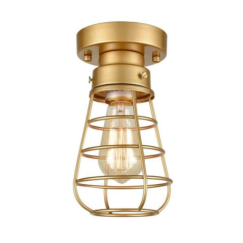Jazero Modern Mini Cage Ceiling Lights Flush Mount with Solid Metal
