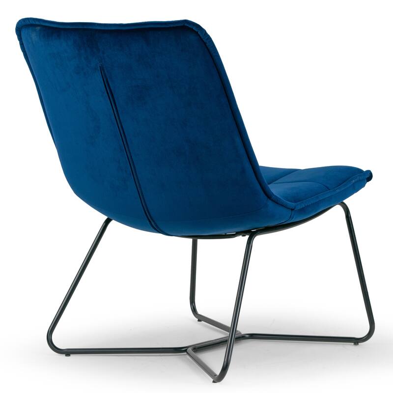 Aurele Armless Accent Chair with Black Metal Legs