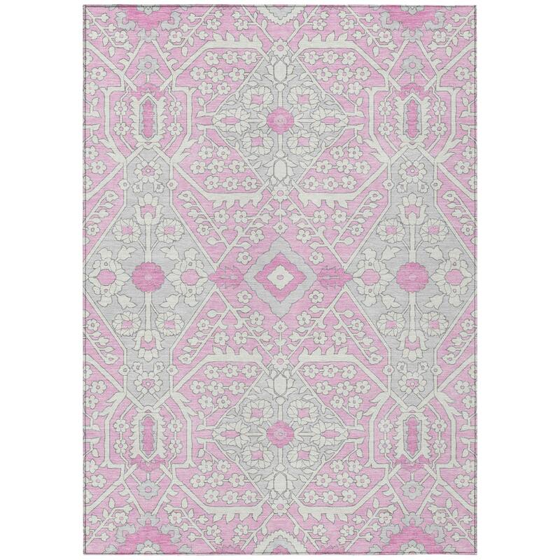 Machine Washable Indoor/ Outdoor Chantille Traditional Medallion Rug