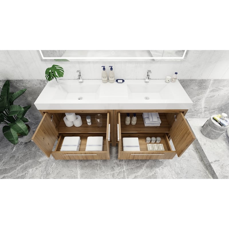 Dove 72'' Freestanding Vanity with Double Reinforced Acrylic Sink