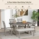 preview thumbnail 25 of 26, 6-Piece Rubber Wood Dining Table Set with Beautiful Wood Grain Pattern Tabletop Solid Wood Veneer and Soft Cushion