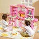 preview thumbnail 11 of 10, 74 Piece 3-in-1 Pink Kids Kitchen Playset Toy Perfect for Group Play - 50" (L) x 11" (W) x 35" (H)
