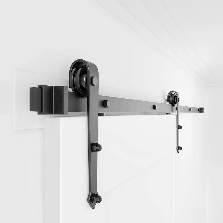 WINSOON 4-16 FT Sliding Barn Door Hardware Track Kit for Single Door Arrow Style Rollers