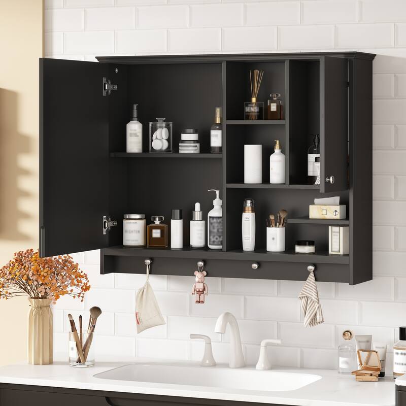 36 Inch Wall Mounted Medicine Cabinet, Bathroom Storage Cabinet with Mirror Door and Adjustabl Shelf