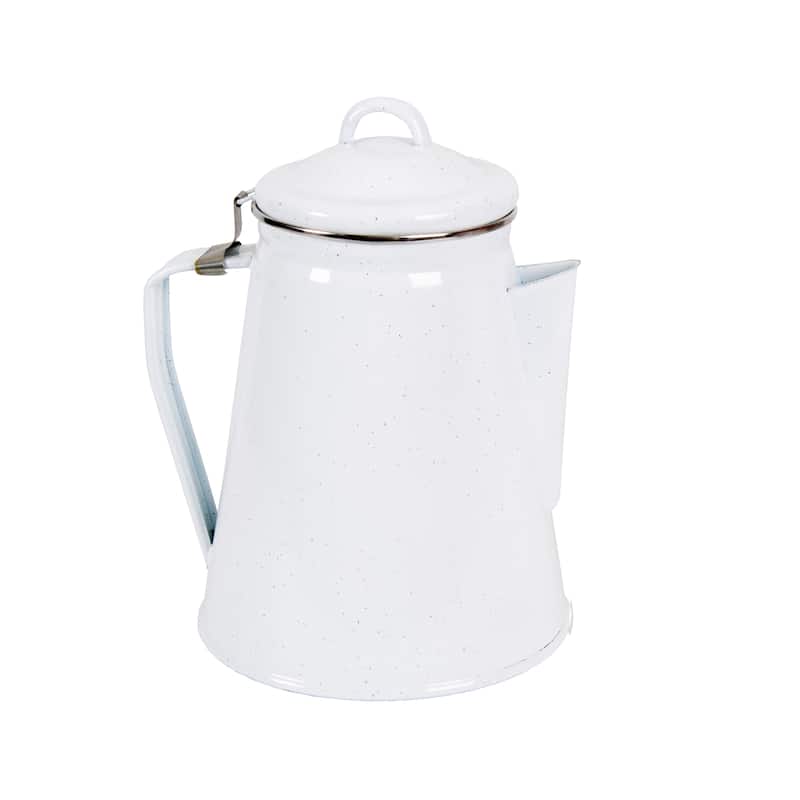 Stansport Enamel Percolator Coffee Pot 8 Cup - White - White