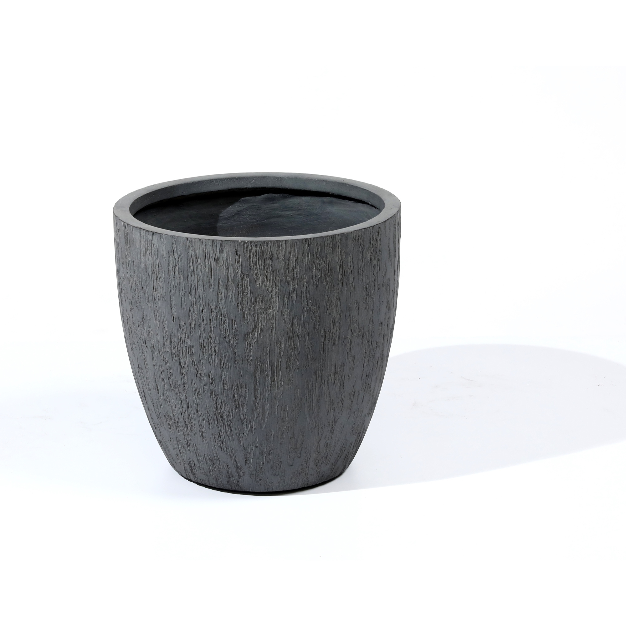 Grey MgO Round Indoor / Outdoor Planter - 12in. W x 12In. D x 11.75in. H