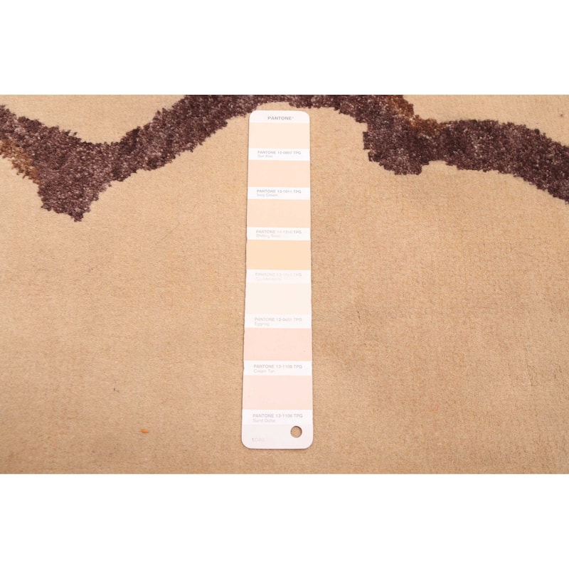 ECARPETGALLERY Hand-knotted Opulence Beige Wool Rug - 5'1 x 7'6