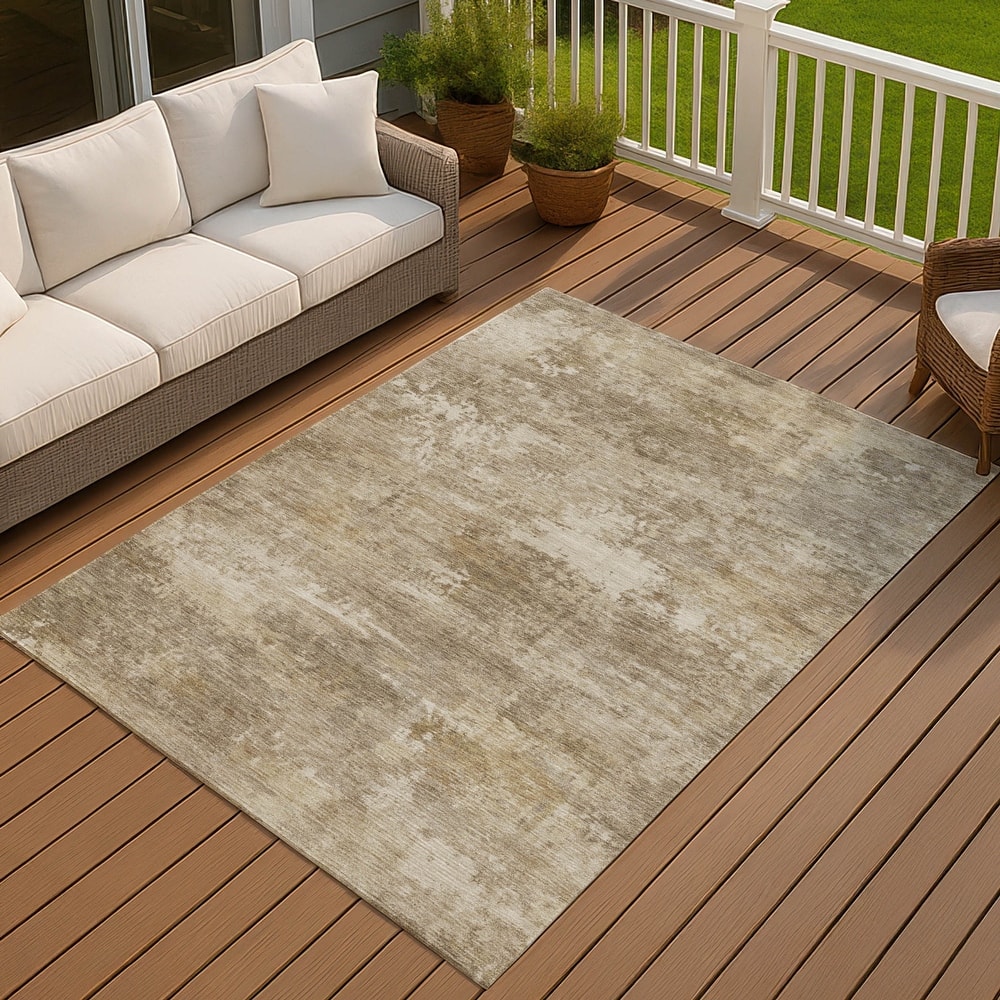 Machine Washable Indoor/ Outdoor Casual Ombre Chantille Rug