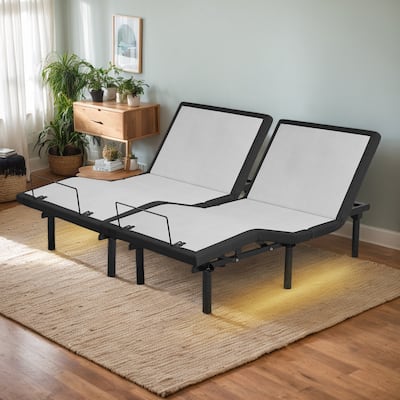Split King Size Adjustable Bed, Zero Gravity Base for Stress Management w/Head and Foot Incline, Wireless Remote Control