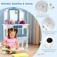 preview thumbnail 19 of 18, Gymax Kid Vanity Set Wooden Makeup Table Stool Tri-Folding Mirror