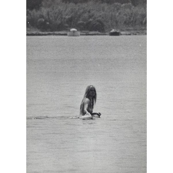 Brigitte Bardot swimming naked in Saint-Tropez France Photo Print - Bed