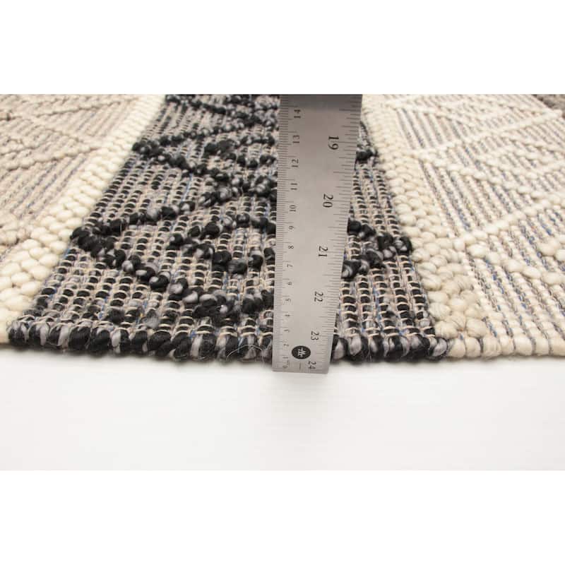 ECARPETGALLERY Braid weave Sienna Cream Wool Rug - 5'0 x 7'11