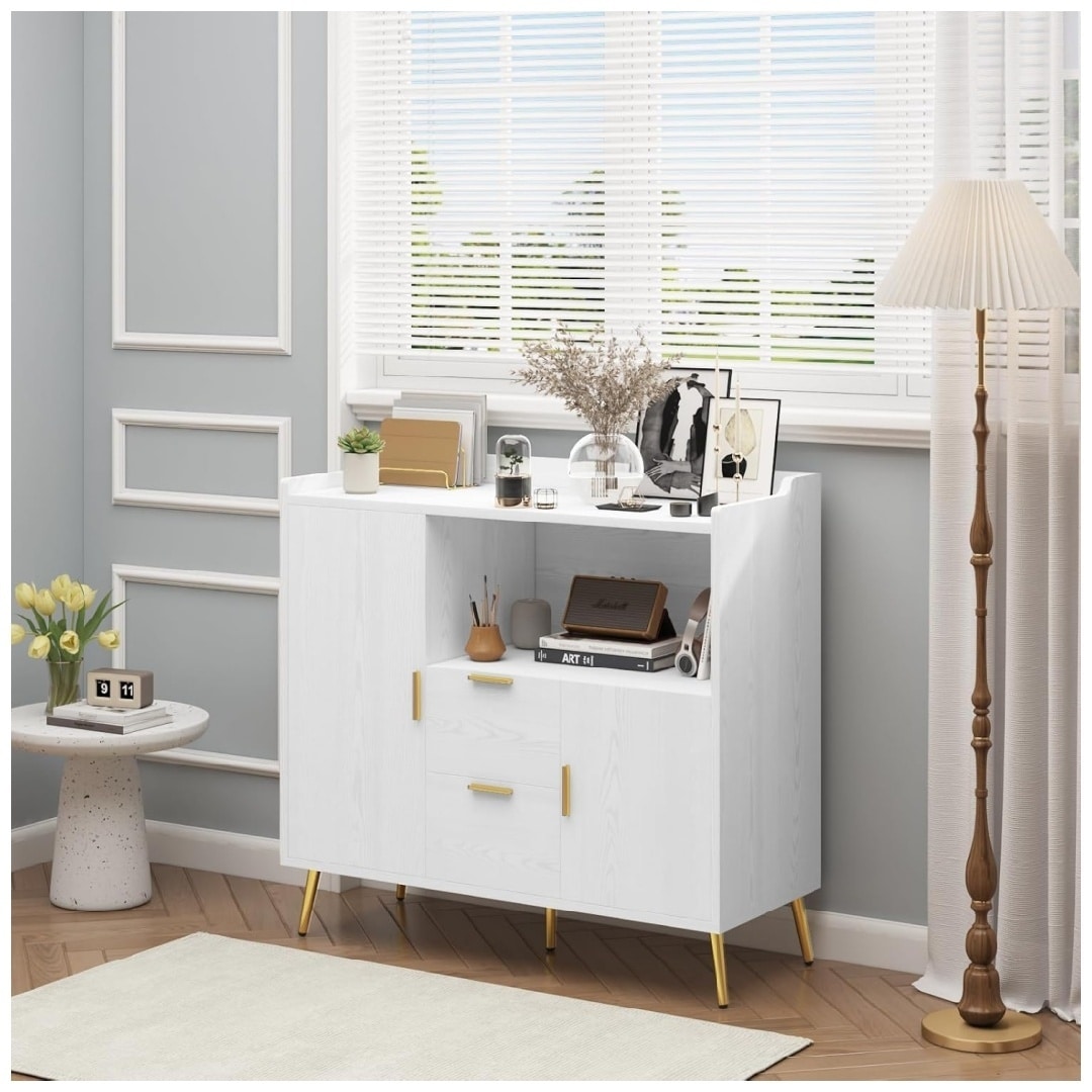 40" Kitchen Buffet Sideboard with Microwave & Coffee Bar