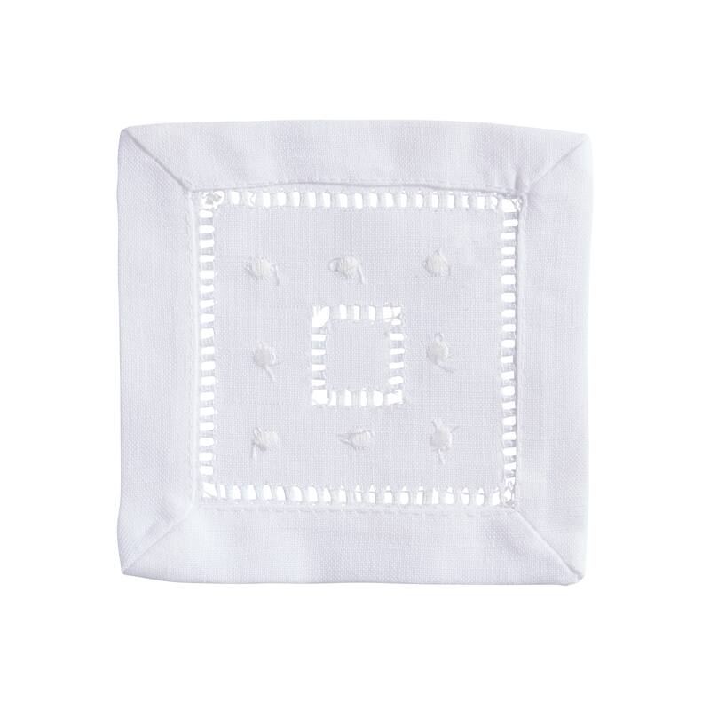 Classic Hemstitch with Embroidered Border Napkin (Set of 12)