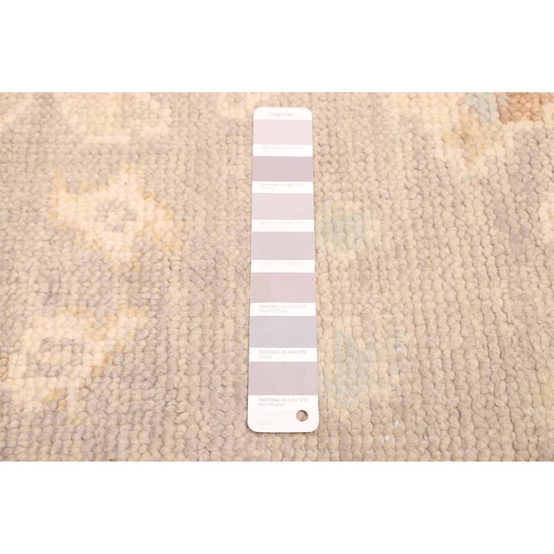ECARPETGALLERY Hand-knotted Modern Oushak Grey Wool Rug - 8'9 x 11'11